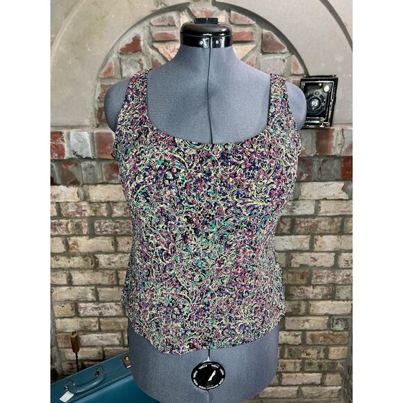 Alex tank top and jacket formal party purple teal sparkle - Picture 2 of 16